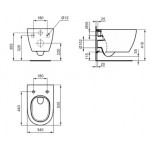 Pakabinamas klozetas i.Life O, sūkurinis horizintalus vandens nubėgimas HydroTwist su lėtaeigiu dangčiu